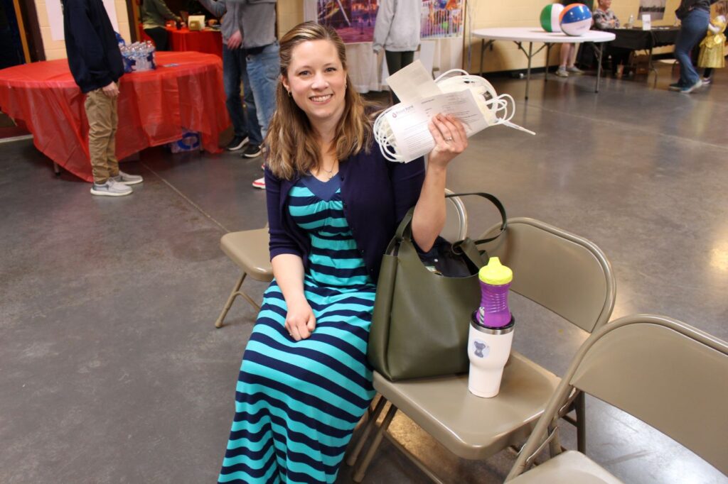 Blood donor celebrates blood donation.