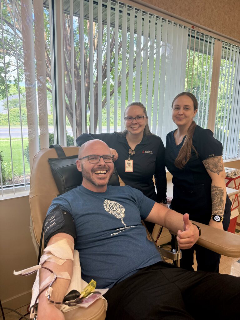 Blood donor/recipient Jason Burlew